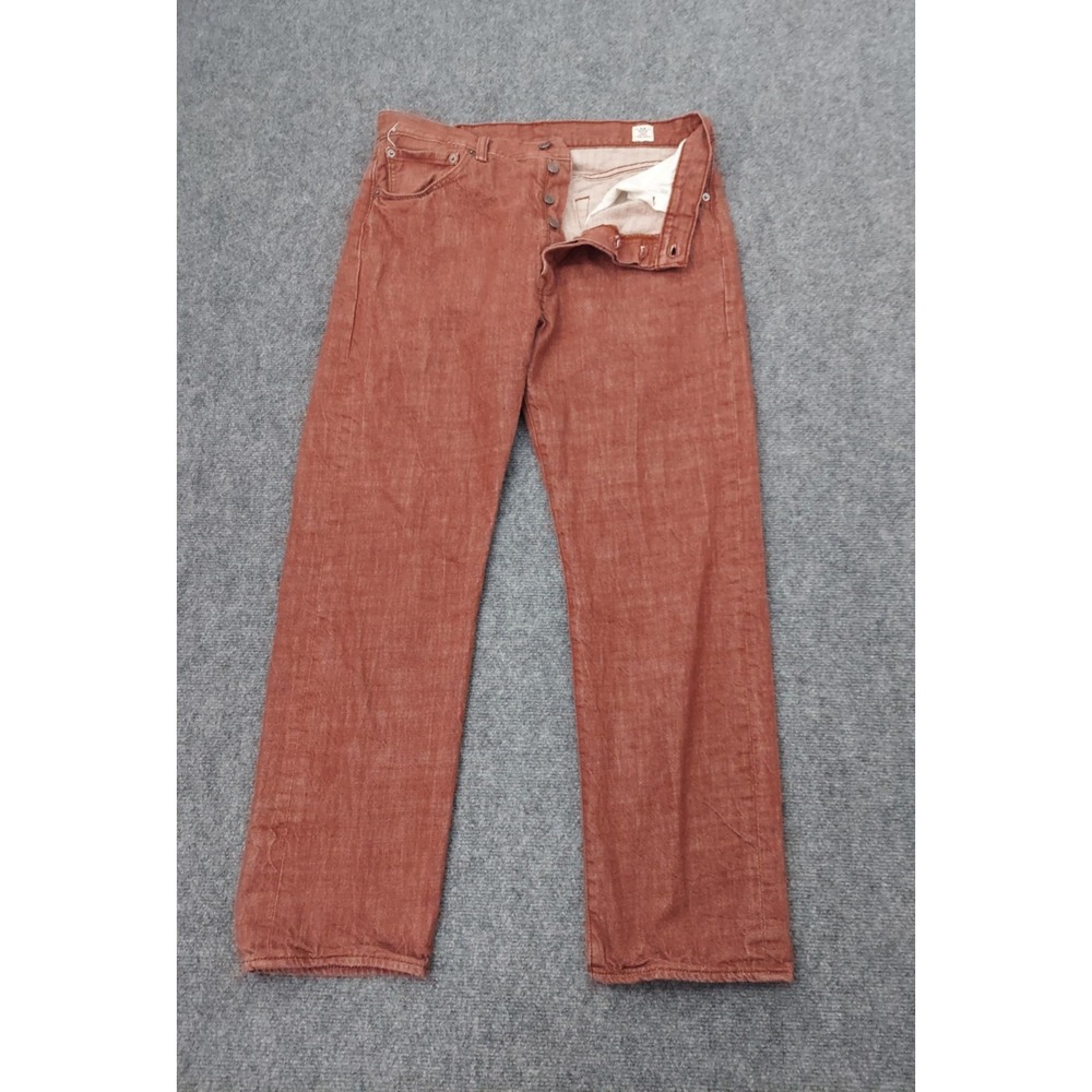 Levis 501 Jeans Mens 32x29 (Tag 36x32) Brown WHITE OAK CONE DENIM Button Fly